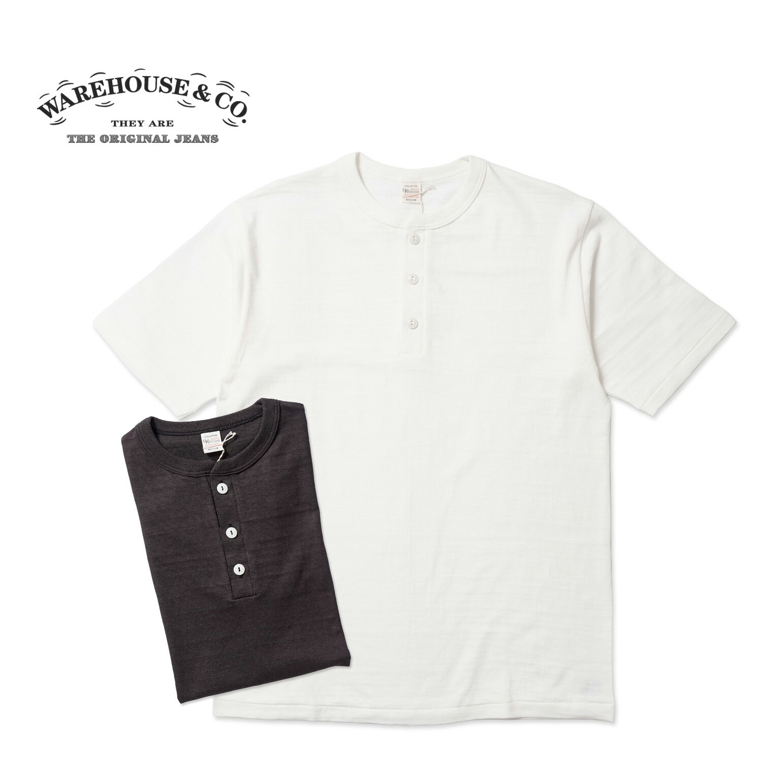 WAREHOUSE お召しもの棲み家 半袖 プルオーバーLot 4601 \"ヘンリーのど首T\""4601-HENLEY-XXL(26SS)"