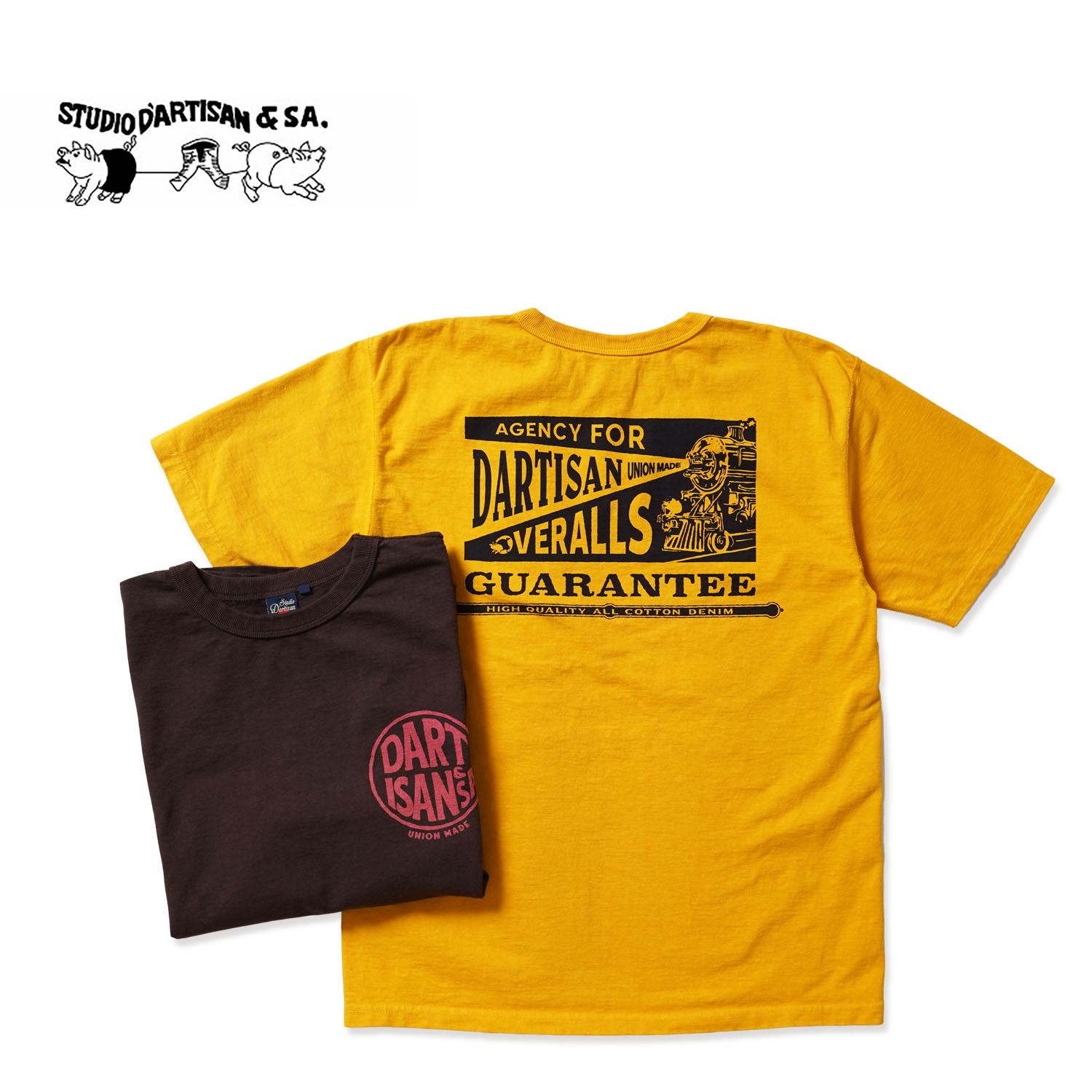 STUDIO D'ARTISAN ステュディオ・ダルチザン 半袖 Tシャツ&ldquo;吊り編みプリントTシャツ&rdquo;8208A｜ろーぐす