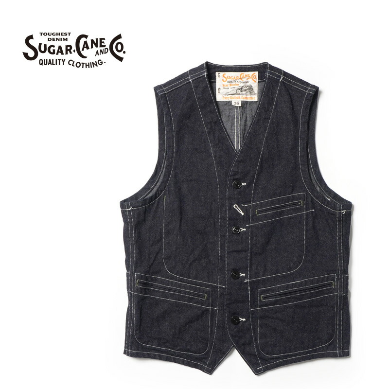 SUGAR CANE Star Denim ベスト サイズ36 SUGAR CANE Star Denim ベスト サイズ36