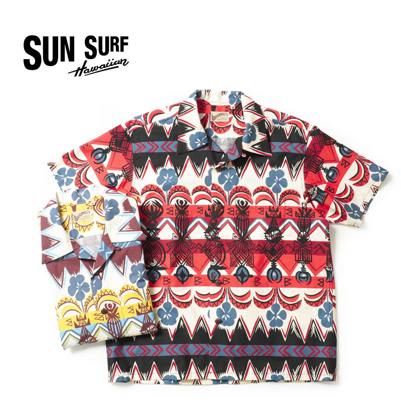 SUN SURF サンサーフ 半袖 アロハシャツ COTTON BROAD OPEN SHIRT “TROPICAL WOODCUT” SS39504