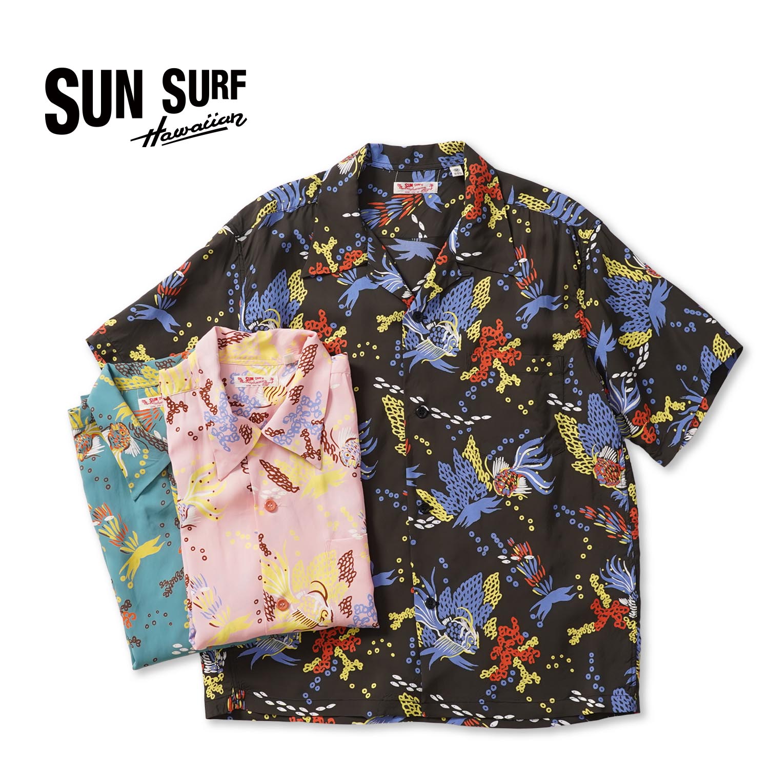 SUN SURF サンサーフ 半袖 アロハシャツ RAYON HAWAIIAN SHIRT &ldquo;TROPICAL FISH&rdquo;SS39626｜ろーぐす