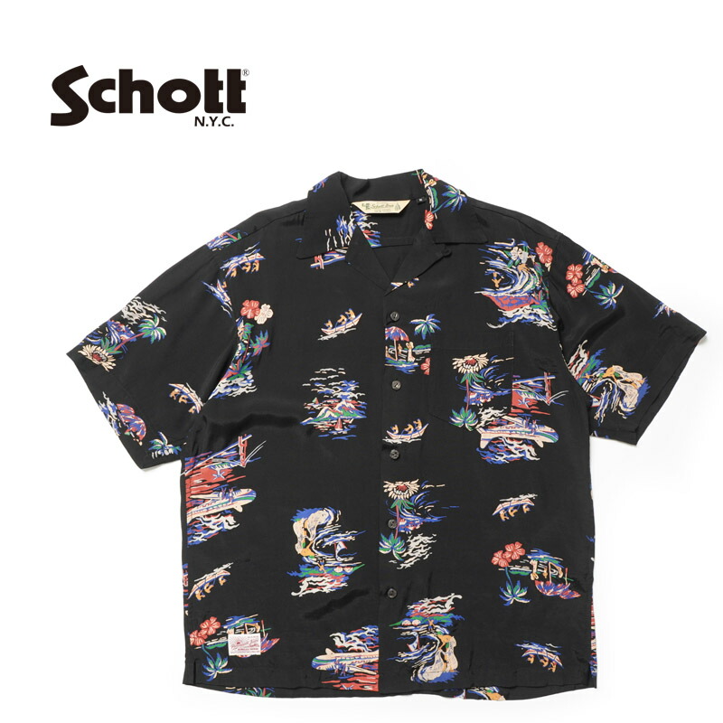 楽天市場】Schott ショット 半袖シャツRAYON SHIRT 