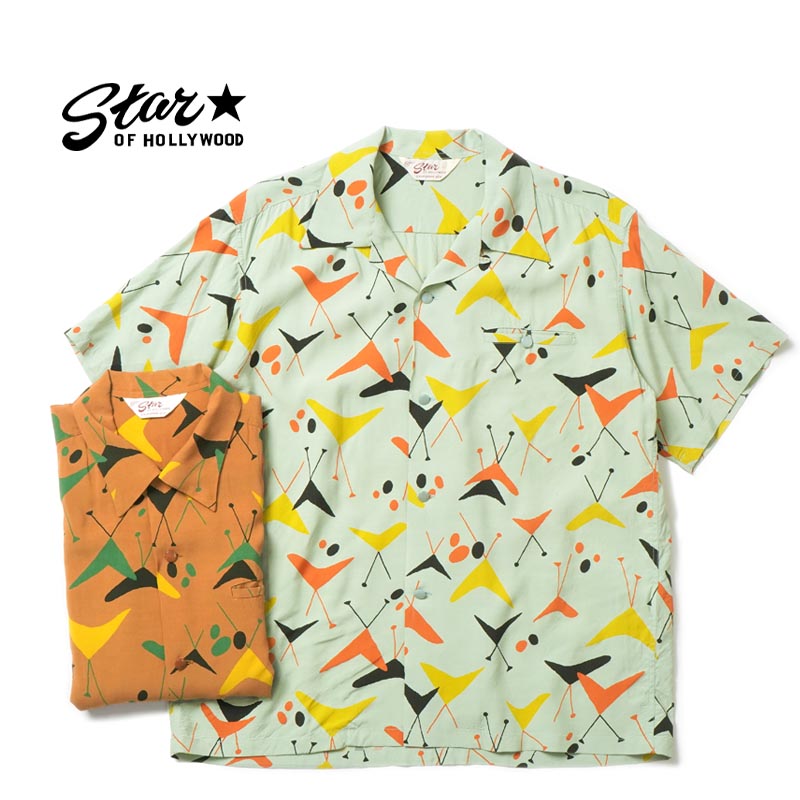 STAR OF HOLLYWOOD スターオブハリウッド 半袖 シャツ HIGH DENSITY RAYON OPEN SHIRT “ATOMIC” SH39492 15,048円
