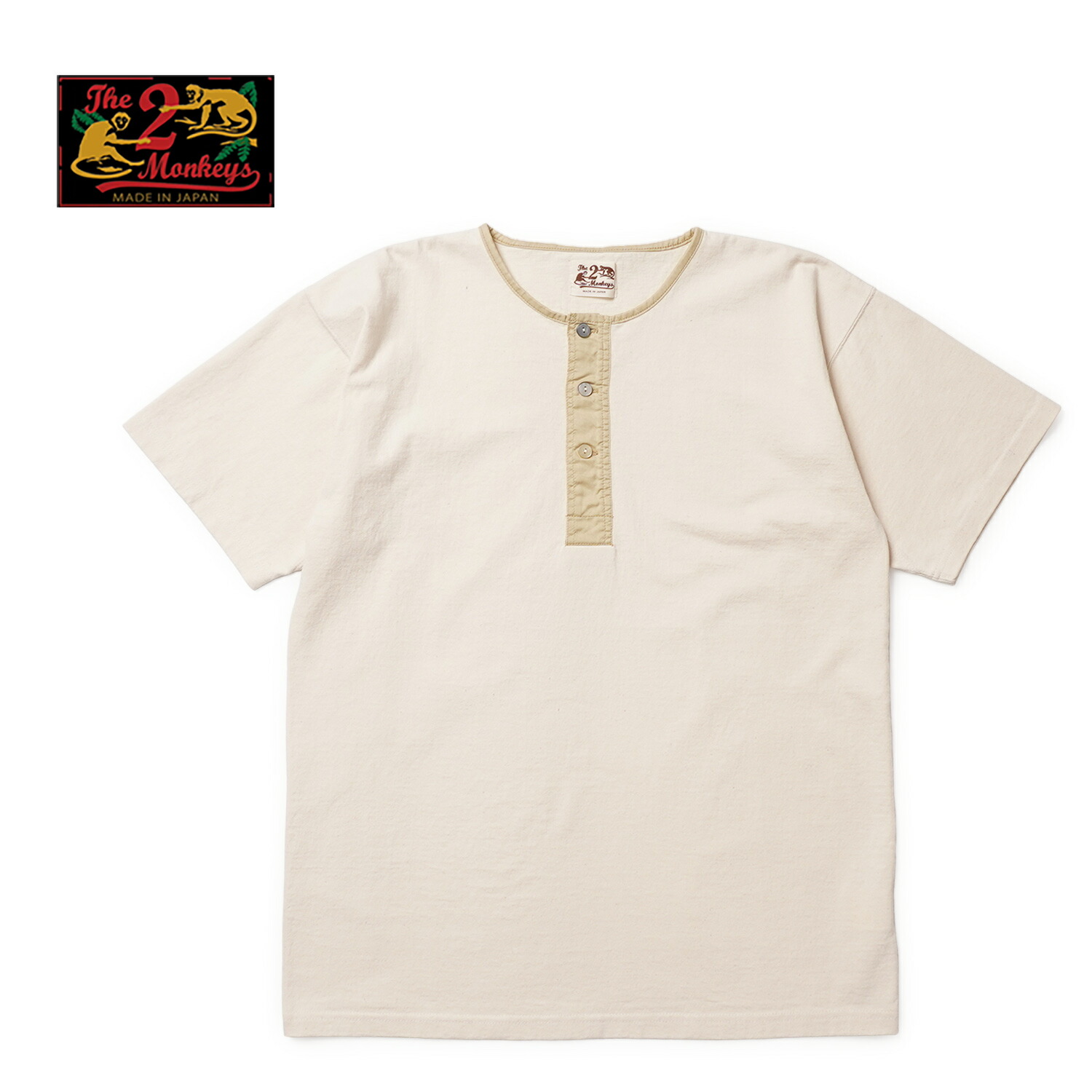 The 2 Monkeys ザ ツーモンキーズ 半袖ヘンリーネック Tシャツ “Classic Henley Shirt” TM12244