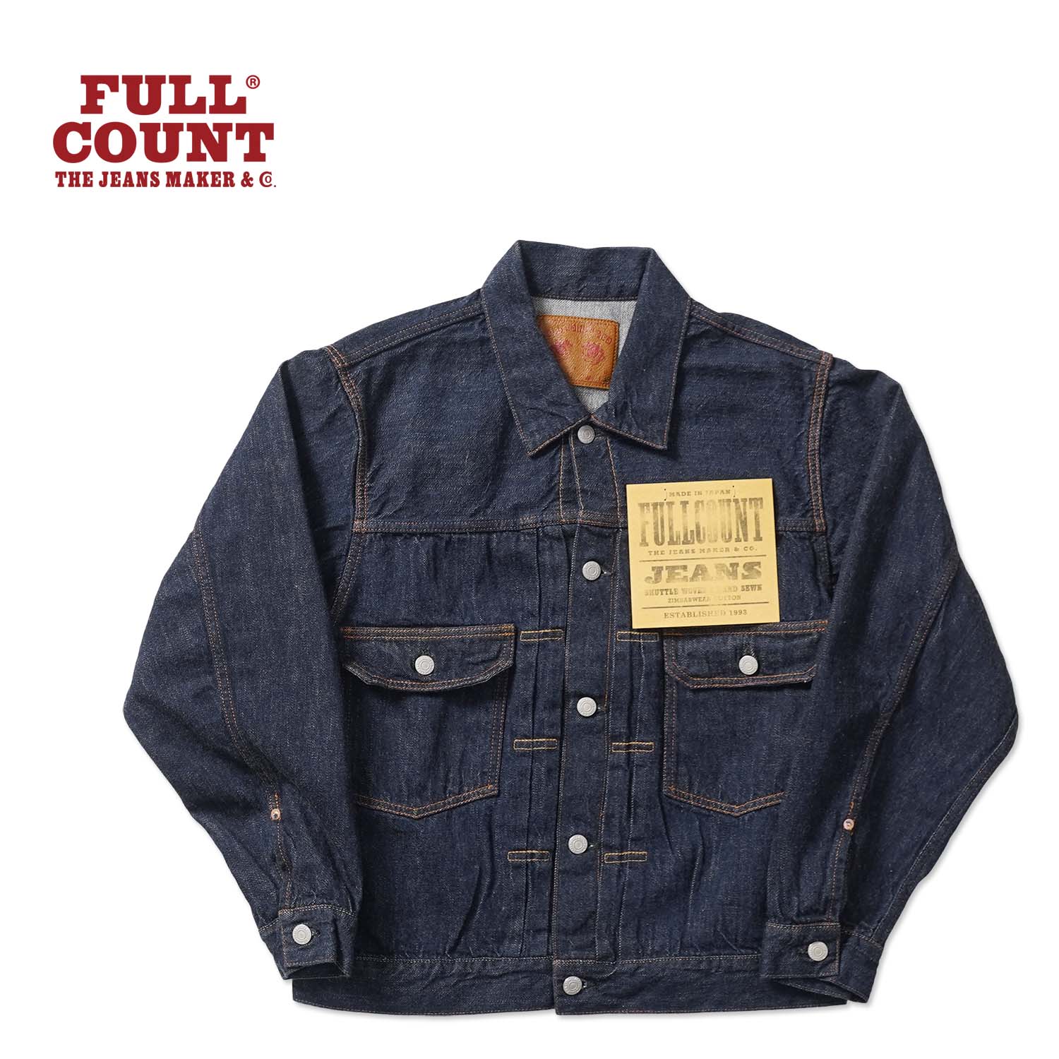 FULLCOUNT フルカウント デニム ジャケット&ldquo;Type2 Denim Jacket (Super Smooth)&rdquo;ONE WASH2102SSW｜ろーぐす