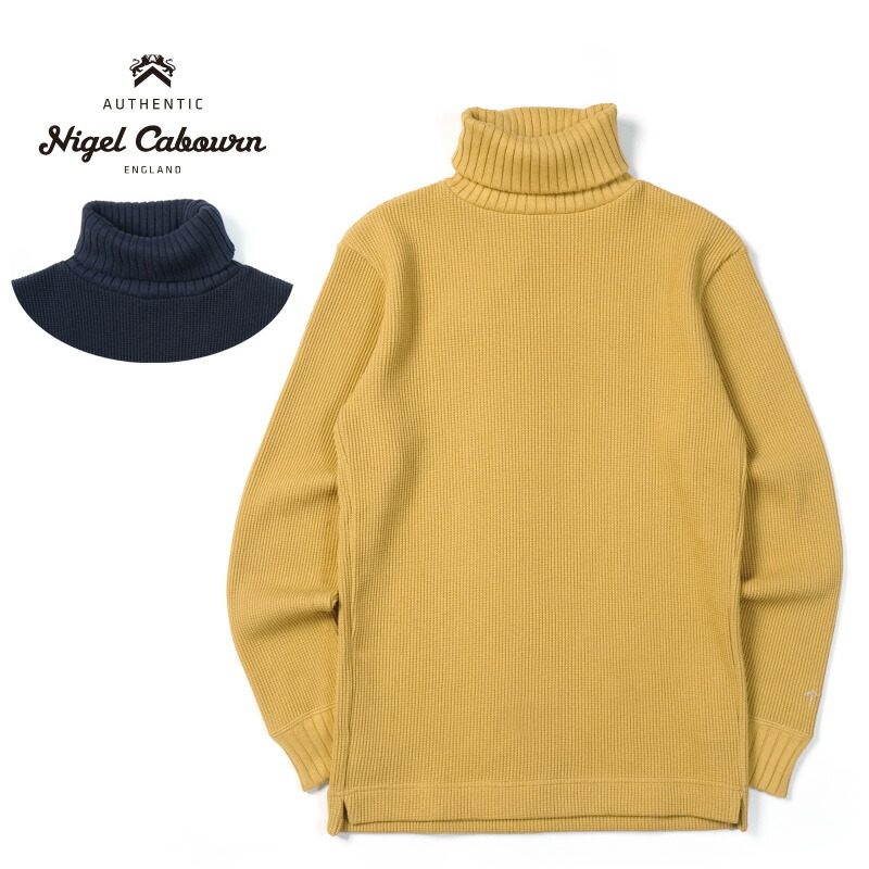 Nigel Cabourn ナイジェルケーボンタートルネック セーター"TURTLE NECK WAFFLE"80490020025｜ろーぐす 16,500円