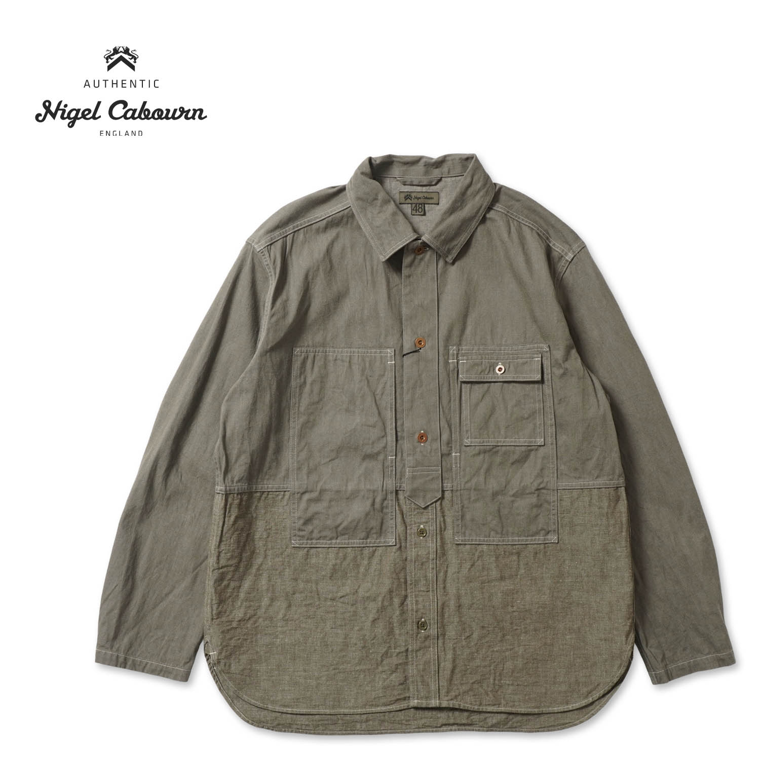 Nigel Cabourn ナイジェルケーボン長袖 シャツ“UTILITY SHIRT TYPE2 DENIM”80510010015|ろーぐす