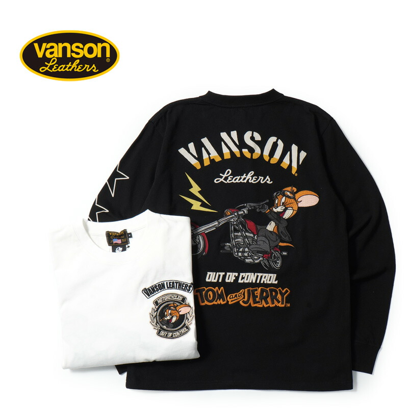 VANSON バンソン 長袖 Tシャツ\"TOM＆JERRYコラボ 天竺 長袖Tシャツ\"TJV-2502
