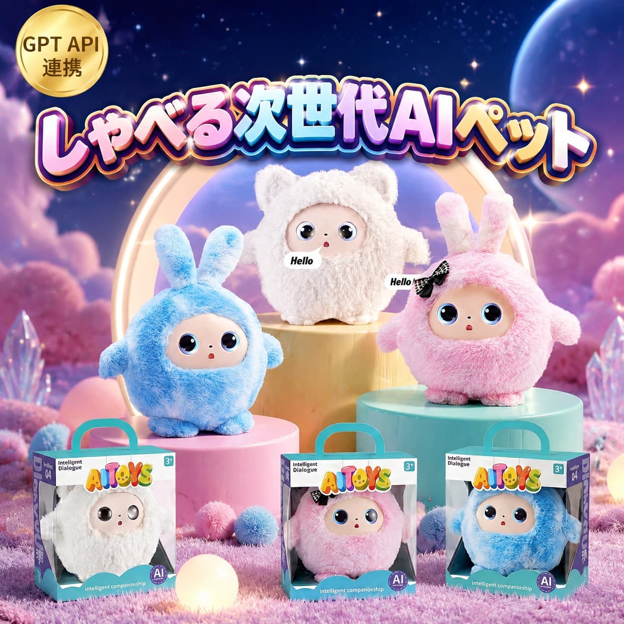 【新発売限定記念価格！】【1年保証】 AI ぬいぐるみ しゃべる 電子ペット 動く 英語 音声認識 会話 コミュニケーション 子供 幼児 小学生 3歳 4歳 5歳 6歳 誕生日 プレゼント ギフト 女の子 男の子 寝かしつけ おしゃべり うさぎ ロボット おもちゃ AIペット 知育玩具｜Rojewel店