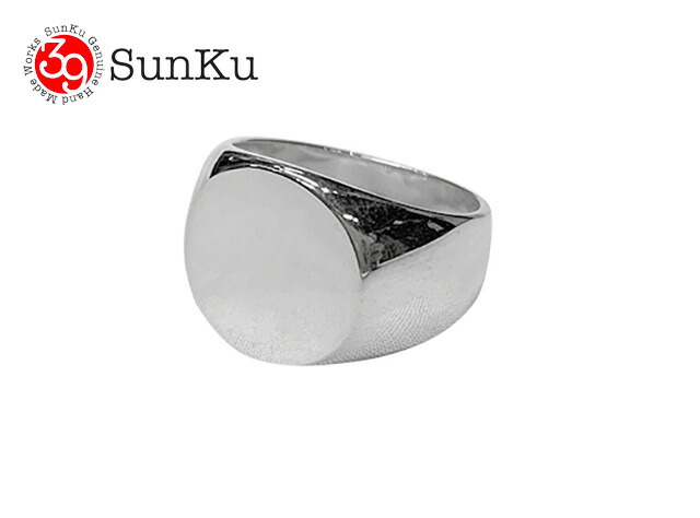 Sunku サンク SIGNET RING シグネット 輪っか しろがね色 指環 ＃13号 ＃17号