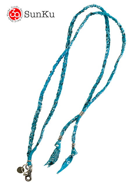 Sunku サンク　BANDANA MULTI SHOULDER STRAP バンダナ マルチ ショルダー ストラップ 　TURQUOISE ターコイズ　ネックストラップ　スマホショルダー