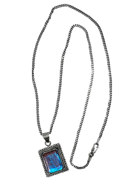 パトリシアべドニー キューブペンダント 925 14K ナバホ族 Pat Bedonie 14K 4面サンバースト キューブ ペンダント