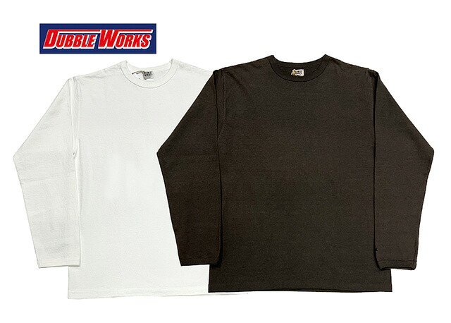 DUBBLE WORKS ダブルワークス HEAVY WEIGHT LONG SLEEVE TEE ヘビーウエイト ロングスリーブ Tシャツ 長袖 ロンT 2色(SUMIKURO/OFF WHITE) 日本製 142-58001 252-58001|ローリングストーン