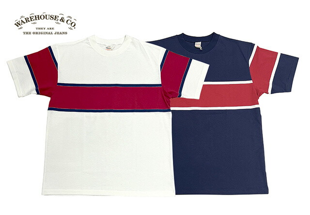 楽天市場】WAREHOUSE ウエアハウス パネルボーダー Tシャツ Lot.4093