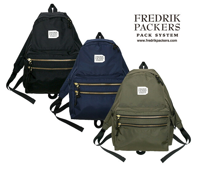 【16時までのご注文、即日発送】　FREDRIK PACKERS フレドリックパッカーズ　420D FIELD PACK GOLD FASTENER 3色（BLACK/NAVY/RANGER）フィールドパック ゴールドファスナー　FREDRIKPACKERS　フレドリック パッカーズ　デイパック　リュック