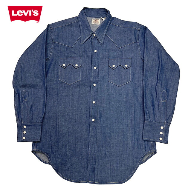 楽天市場】LEVI'S リーバイス ウェスタンシャツ ショートホーン デニム
