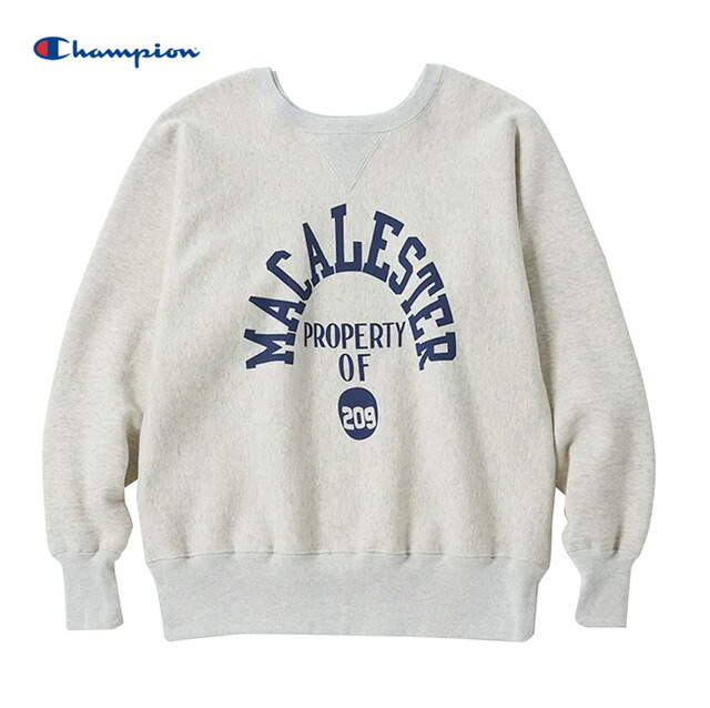 Champion チャンピオン　REVERSE WEAVE 1stパテントモデル クルーネックスウェットシャツ　040:シルバーグレー　C3-U037　2025FW　日本製