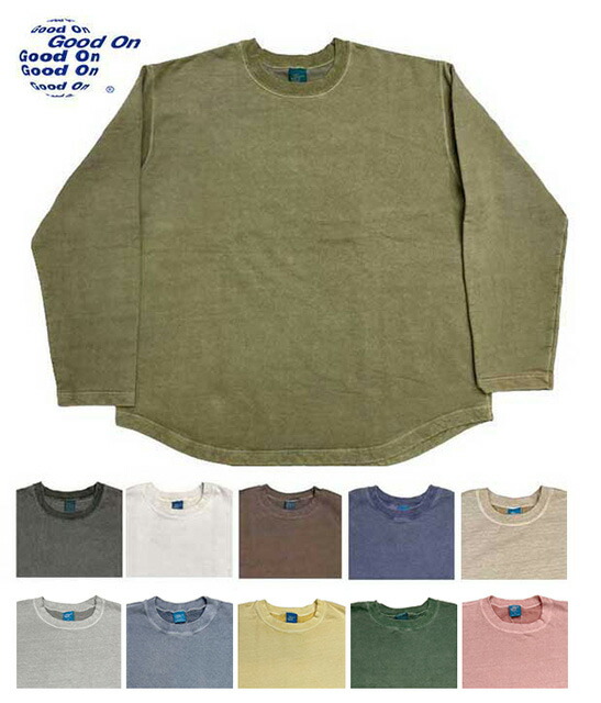 Good On グッドオン ROUGH CREW SWAET SHIRT (PIGMENT DYE) ラフクルー 流汗 絵の具染め/化学反応染め