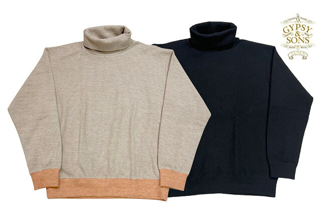 【SALE 30%OFF】GYPSY\u0026SONS ジプシー＆サンズ TURTLE NECK KNIT SEW タートルネック ニットソー 2色(BLACK/MULTI-COL) 日本製