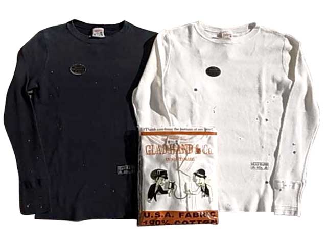 GLAD HAND　グラッドハンド　ロングスリーブワッフルTシャツ　GH-10　USED加工　サーマルロンTee　長袖