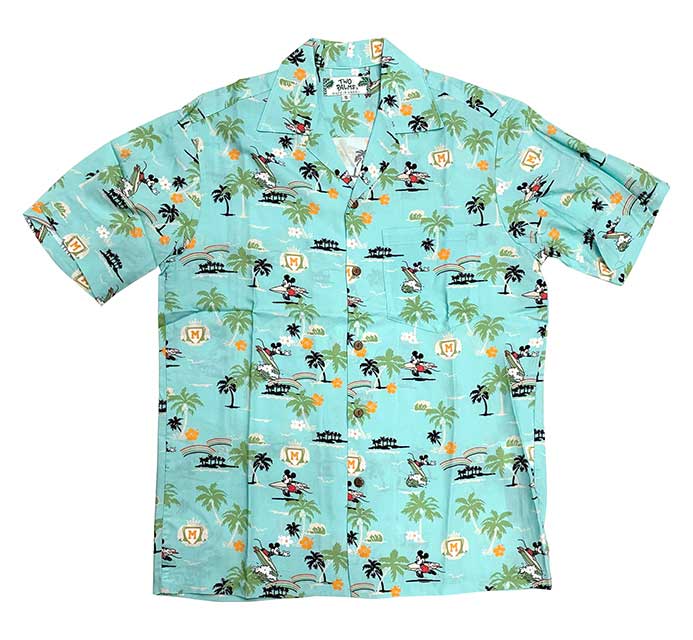 楽天市場 Two Palms トゥーパームズ Hawaiian Shirt ミッキーマウス ハワイアンシャツ アロハシャツ Made In Hawaii Aqua アクア ミッキー ディズニー ローリングストーン