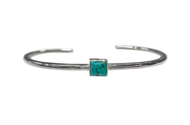 Sunku サンク　Roller Press Bangle Turquoise ローラー プレス バングル ターコイズ　silver925　シルバー　SK-190　天然石　39