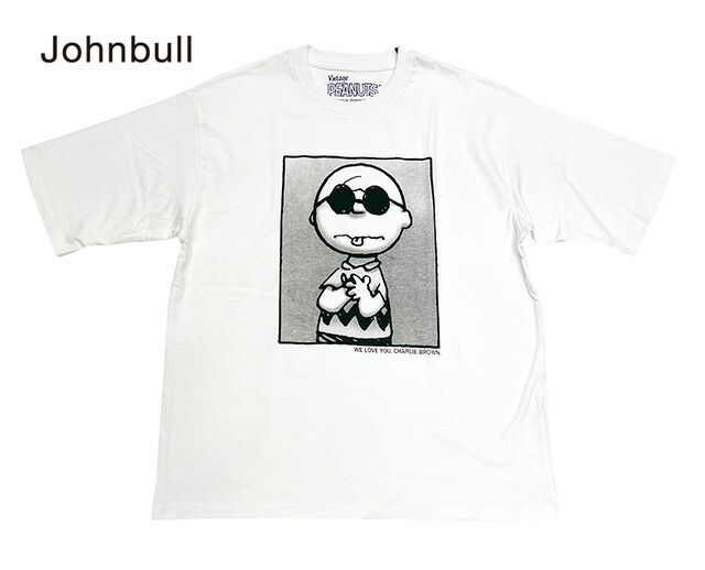 Johnbull ジョンブル PEANUTS （CHARLIE BROWN shades） チャーリーブラウン ティーシャツ  WHITE 半袖