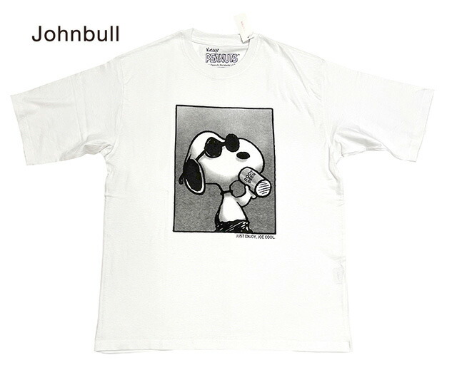 Johnbull ジョンブル PEANUTS （JOE COOL shades） おせっかい ティーシャツ  WHITE 半袖