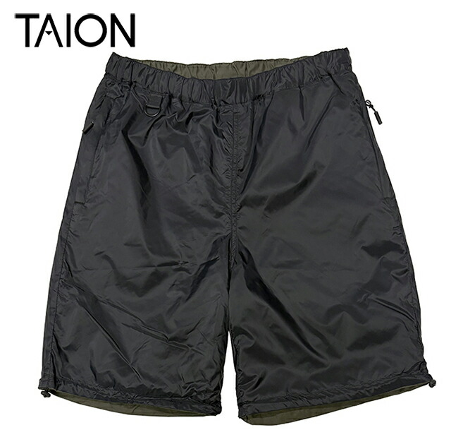TAION 体温/タイオン NON DOWN REVERSIBLE  SHORT PANTS ノンダウン リバーシブル ショートパンツ  BLACK ブラック ユニセックス 男女兼用 2025SS