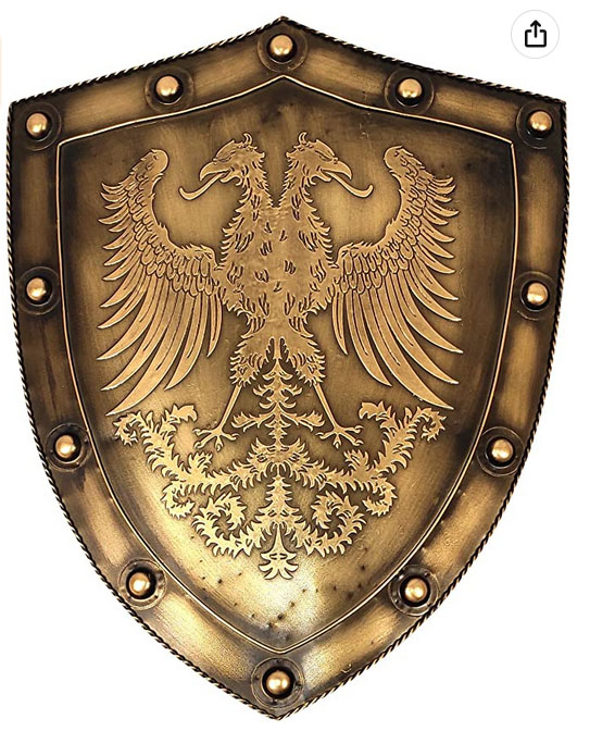 楽天市場】大きな中世イングランド王室の紋章「三匹の獅子」が付いた楯 