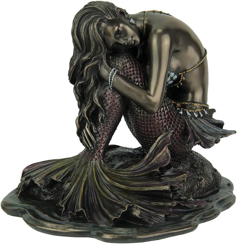 楽天市場】ホラ貝を持ってイルカに乗る人魚マーメイド彫像-装飾彫刻
