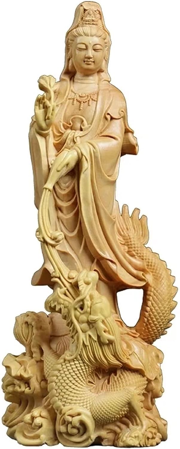 楽天市場】幸運の白龍 騎龍観音 龍に乗る、観音菩薩彫像 - 慈悲と慈愛