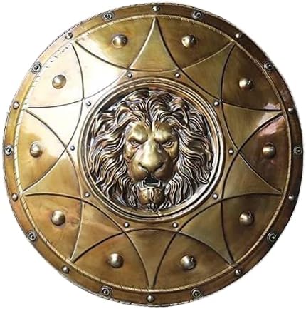 トロイ戦争 ライオンの飾りを付けた古代ギリシャのシールド楯 手作り金属工芸品 騎士 バー 贈り物 輸入品｜浪漫堂ショップ