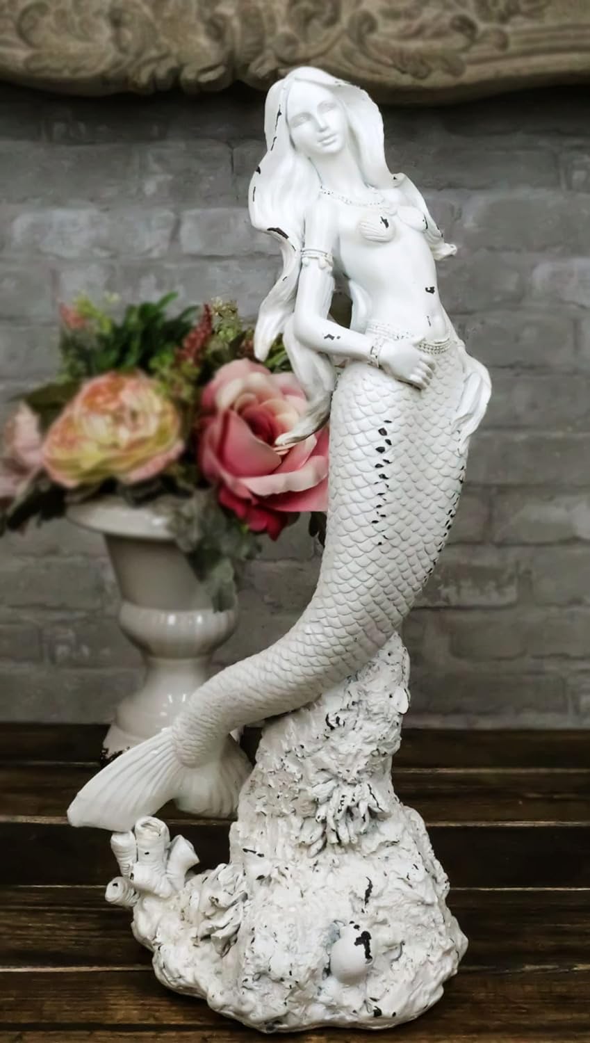 人魚と貝殻の彫刻 約30cm Amazon.co.jp: Whbbbj マーメイドフィギュア、魚飼育用の水槽の