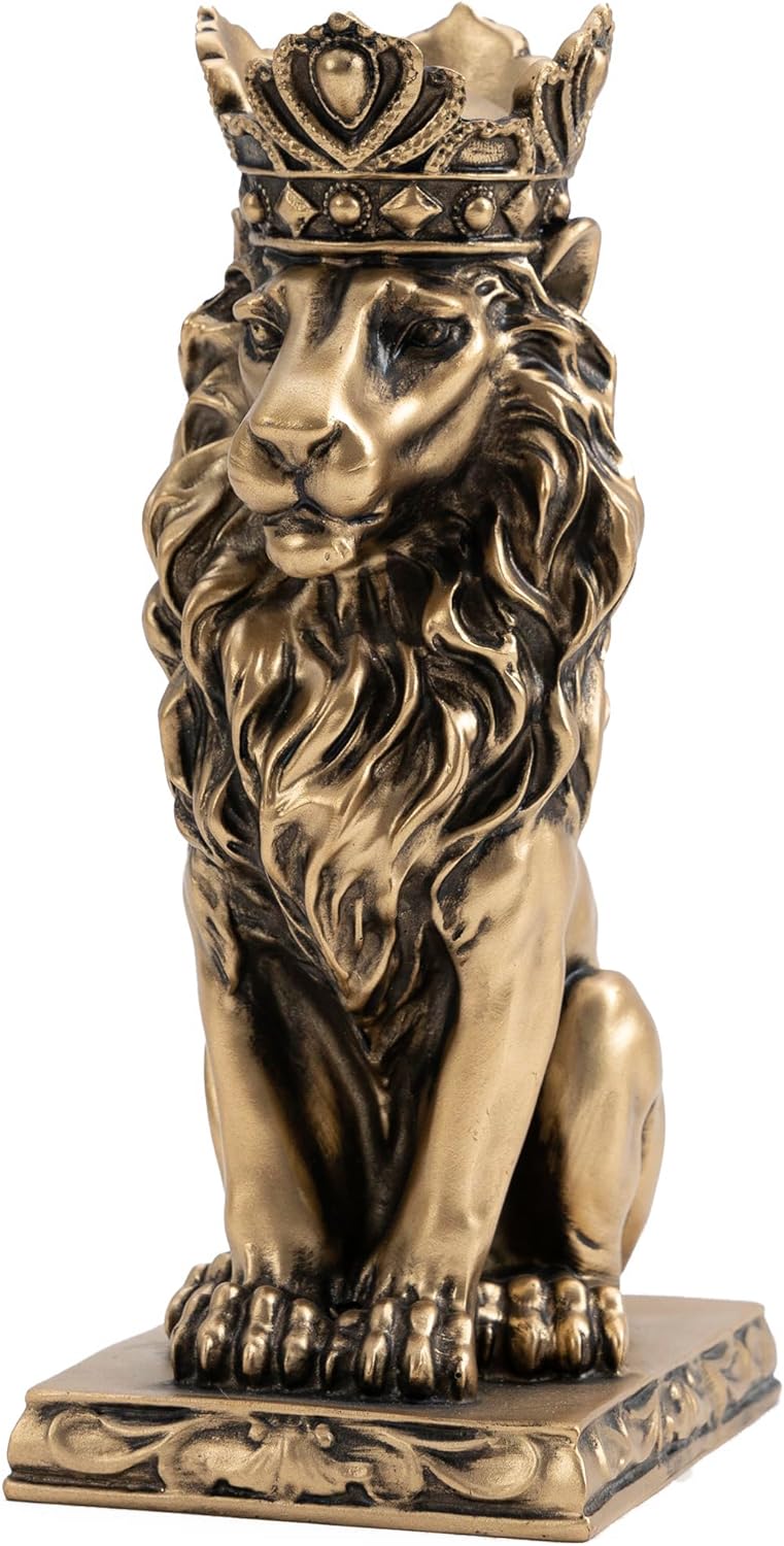 楽天市場】ブラック クラウンライオンキング彫像 高さ22.9cm