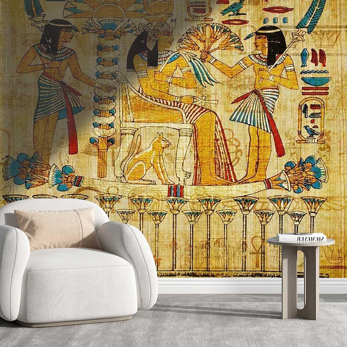 楽天市場】古代エジプトウォールプリント粘着式の家庭用壁紙象形文字 