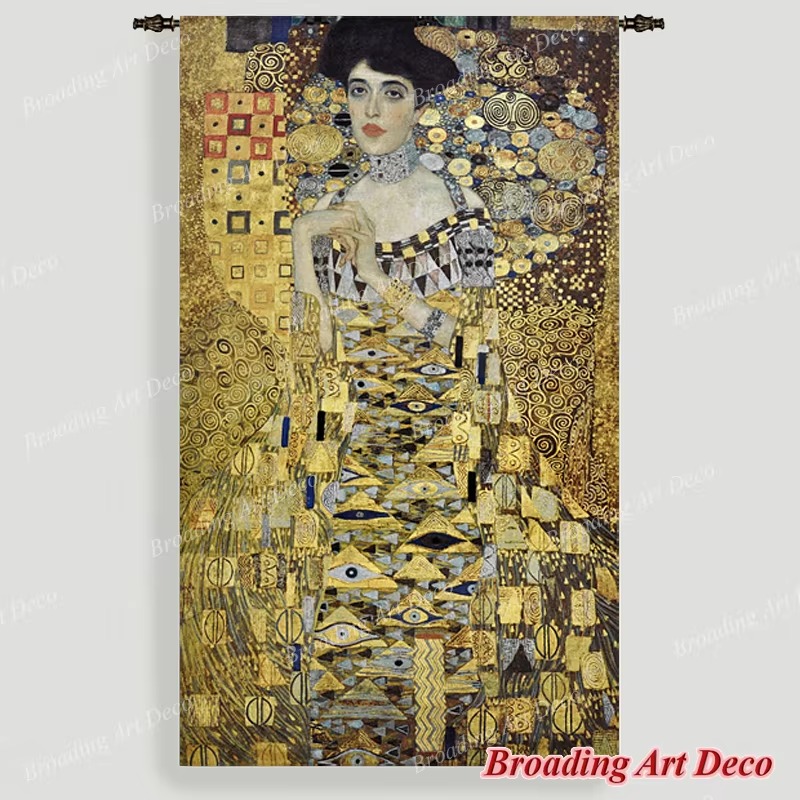 大きなグスタフ・クリムト作 「アデーレ・ブロッホ＝バウアーのすがた絵 I」アラス140×242珊（インポート品）