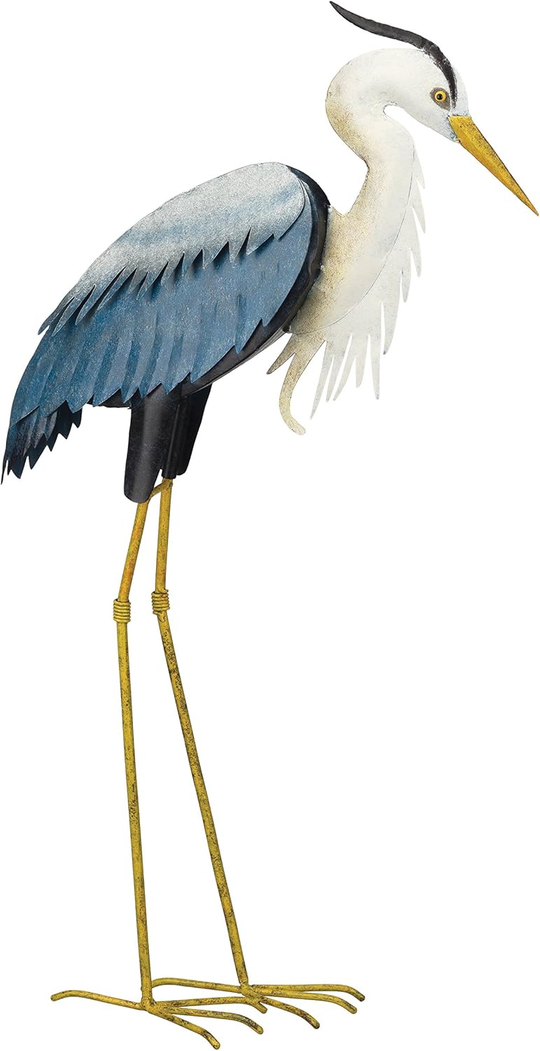 楽天市場】金属製 鶴のガーデン彫像 屋外 アオサギ彫刻メタルアート 青