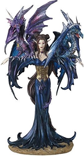 ジョージ・S・チェンデザイン/ フェアリーコレクション・ドラゴンを連れたピクシー 妖精/ファンタジーフィギュア彫像 彫刻 贈り物（輸入品