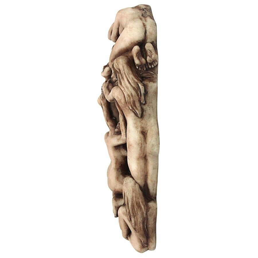 西洋ゴシック彫刻 若い女性の肉体と骸骨 壁彫刻 彫像 ゴシックホラー