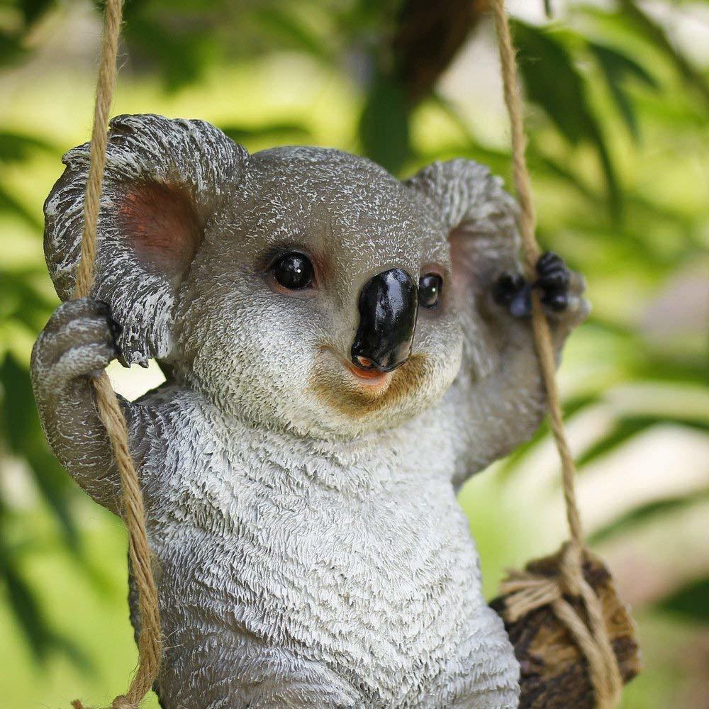 かわいいスイング コアラベア 楽しいアウトドア 彫刻装飾 彫像 オーストラリア かわいいキャラクター ガーデン プレゼント贈り物 輸入品 Onpointchiro Com