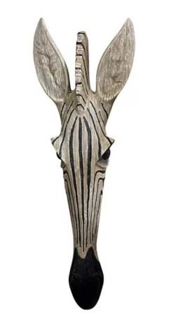 アフリカ サバンナの動物 シマウマ 縞馬 マスク壁彫刻 彫像 エコカフェ エスニック パブ 大草原 書斎 プレゼント 贈り物 輸入品 Crunchusers Com