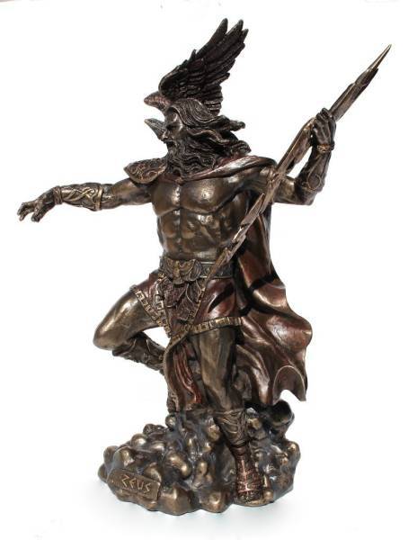 鷲を引き連れ落雷を持った ゼウス 古代ギリシャ神 輸入品 ヘラ ペルシャ 彫像 全能の神 アテネ スパルタン オリンポス