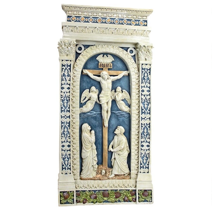 復活したキリスト昇天像 西洋壁彫刻 彫像 / カトリック教会 祭壇 洗礼