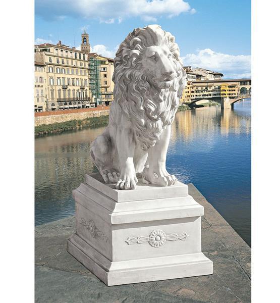 フィレンツェのライオン像 と台座 彫刻 彫像 玄関 エントランス パティオ 守護彫刻 シニョリーア広場 ガーデニング 新築祝い 贈り物 輸入品  超高品質で人気の