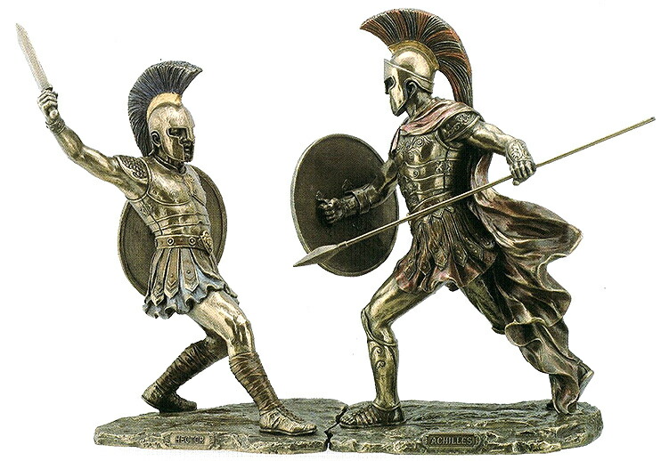 西洋彫刻 アキレスとヘクトール トロイアの戦い彫刻 彫像/古代ギリシャ ペロポネソス アクロポリス パルテノン神殿 オリンポス(輸入品