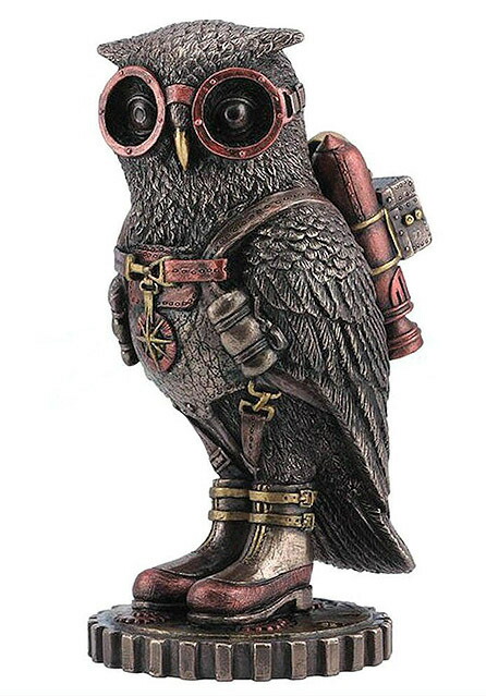 オクサナ・アキモワ　マトリョーシカ　スチームパンク風ふくろう梟フクロウ　作家もの オクサナ・アキモワマトリョーシカスチームパンク風ふくろう梟