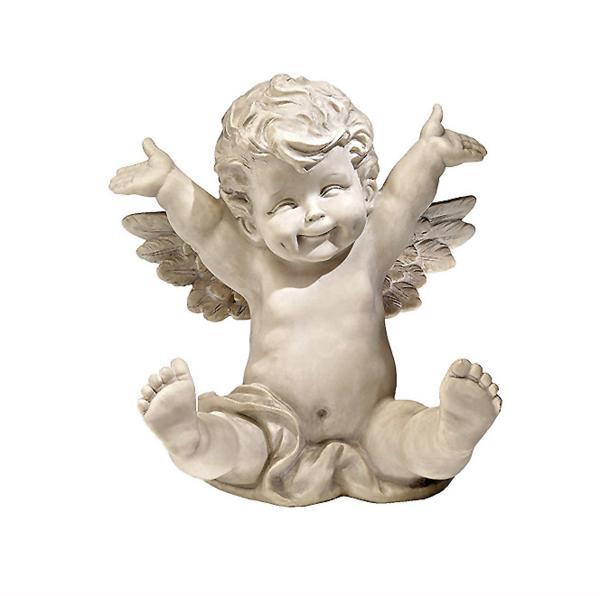 【楽天市場】飛び跳ねる子供の智天使(ケルビム像)西洋彫刻 装飾品 ガーデン彫像/ ガーデニング アクセント 庭園 園芸 お庭 芝生 プレゼント ...