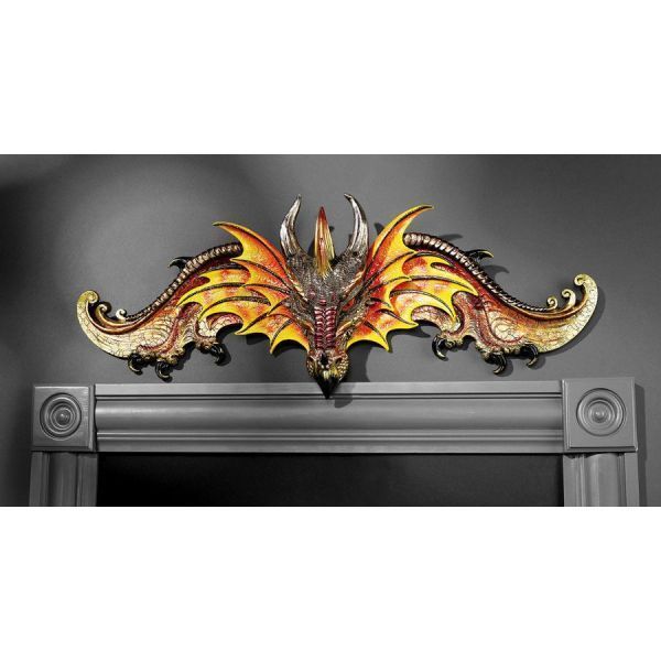 デザイン・トスカノ 置物 インテリア CL2544 Design Toscano Hardwick Dragon Pediment Door and Wal : Design Toscano Classical European Style Wall Niche
