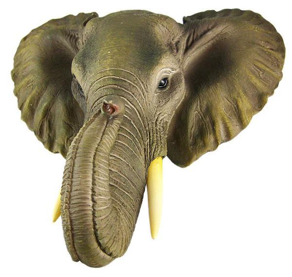 アフリカ象 ウォールマウント 壁彫刻 ミニ胸像 彫刻 高さ 約23ｃｍ/サバンナ エコカフェ サファリ サハラ セレンゲティ国立公園（輸入品